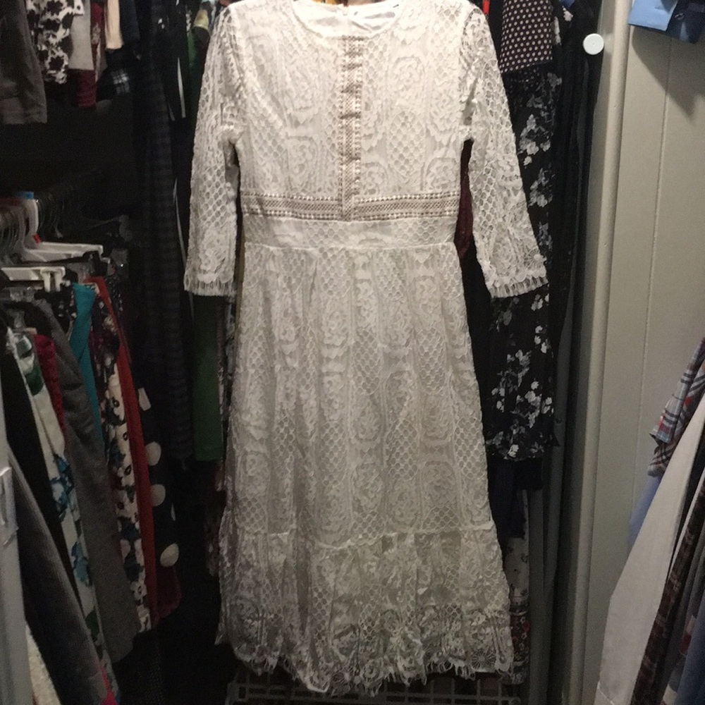 White lace midi